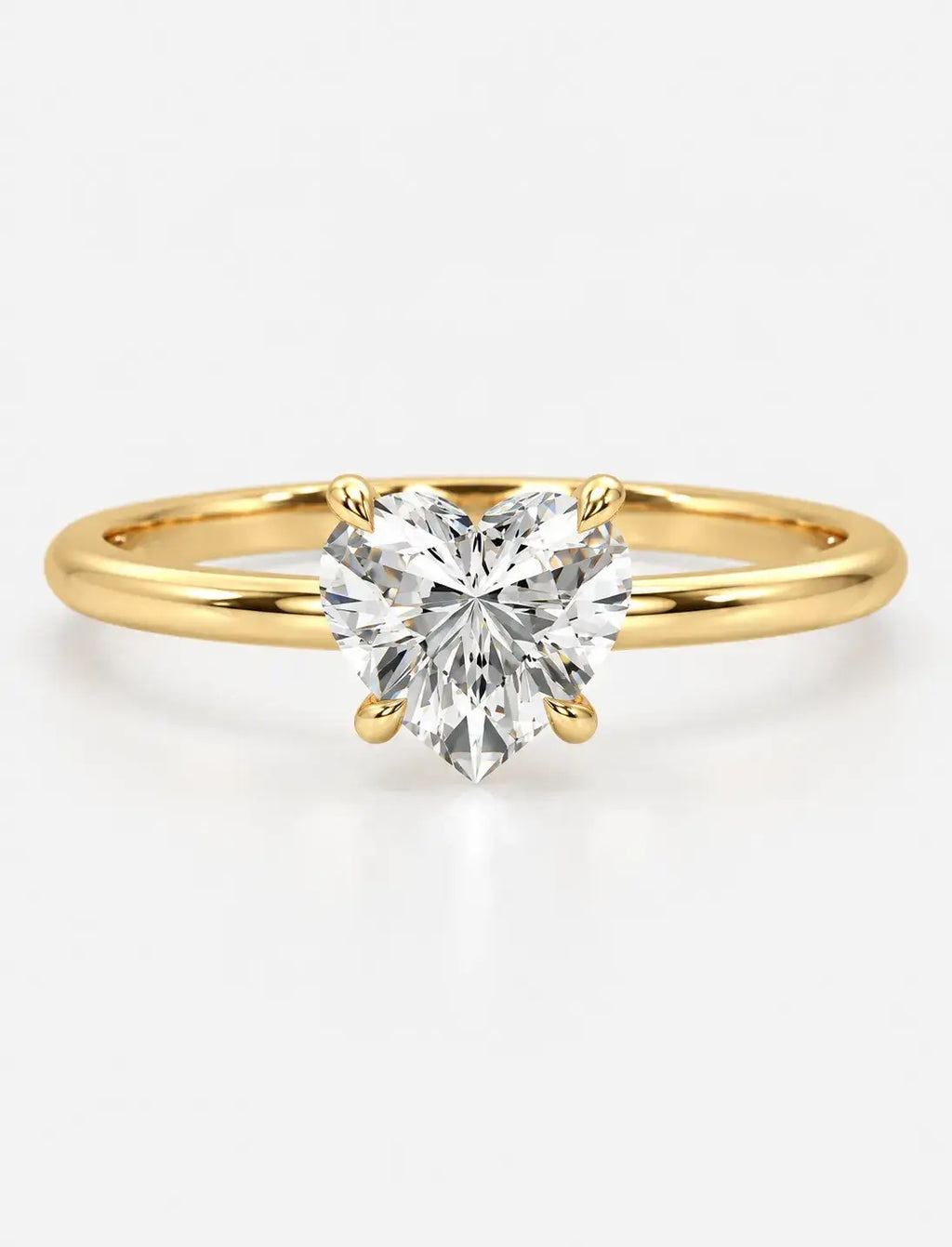 IGI Certified Lab Grown Classic Heart-Shaped Diamond Solitaire Engagement Ring in Gold & Platinum