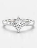Lab-Grown IGI-Certified Seraphina Princess-Cut Solitaire Bypass Engagement Ring in Gold & Platinum