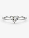 Lab Grown IGI Certified Classic Heart-Shaped Three-Prong Solitaire Engagement Ring in Gold & Platinum