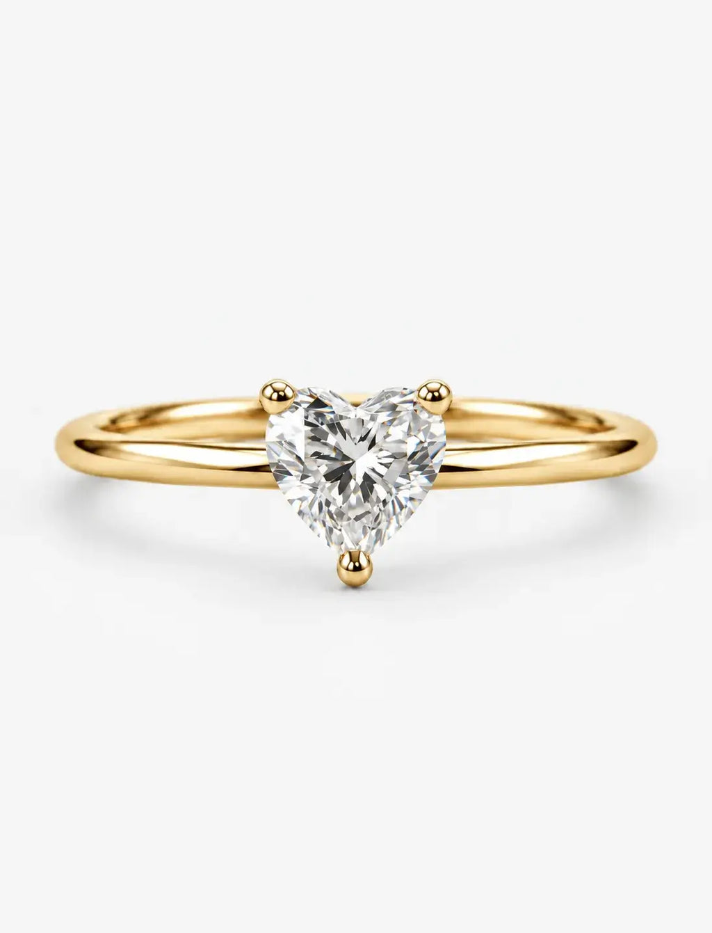 Lab Grown IGI Certified Classic Heart-Shaped Three-Prong Solitaire Engagement Ring in Gold & Platinum
