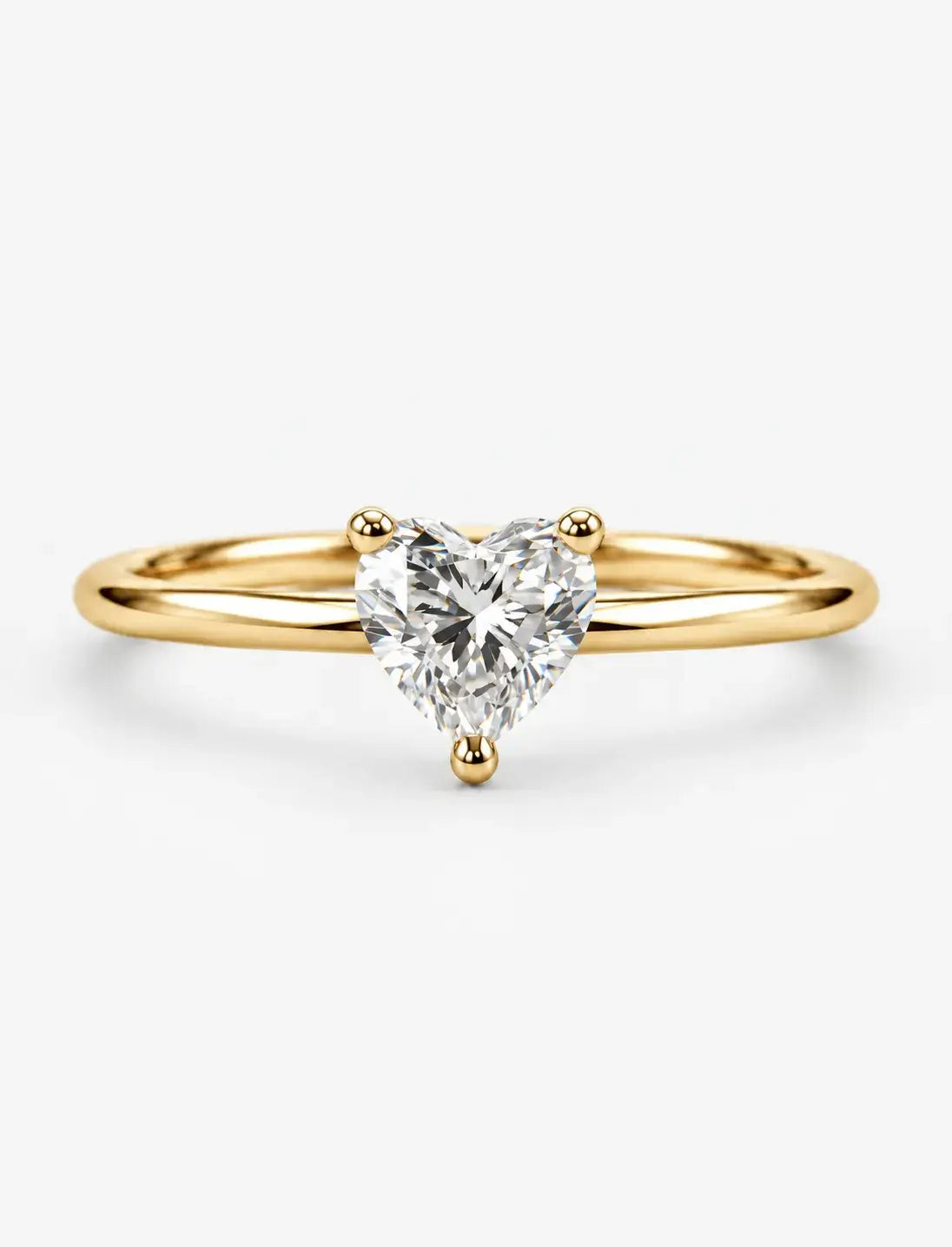 Lab Grown IGI Certified Classic Heart-Shaped Three-Prong Solitaire Engagement Ring in Gold & Platinum