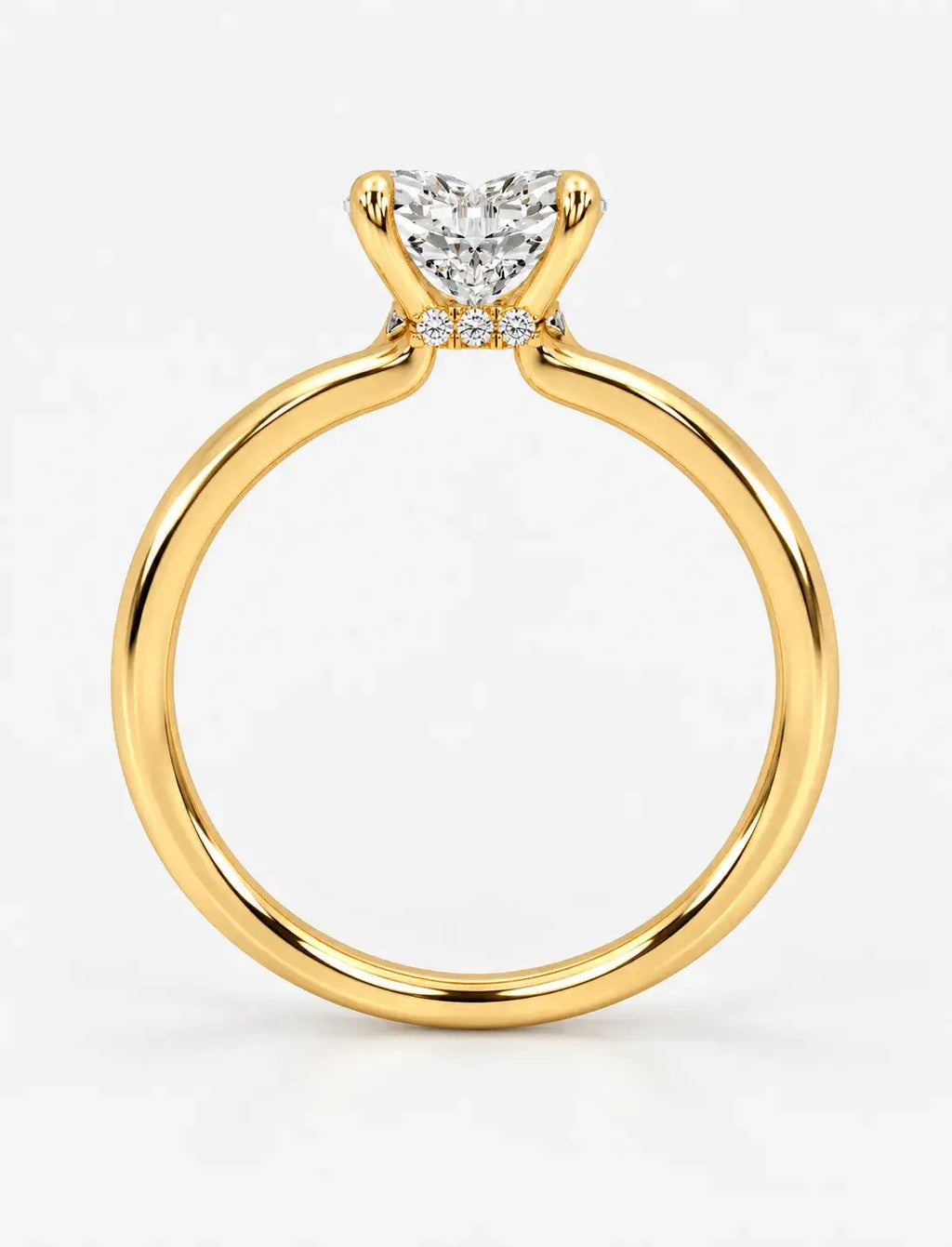 IGI Certified Lab Grown Classic Heart-Shaped Diamond Solitaire Engagement Ring in Gold & Platinum