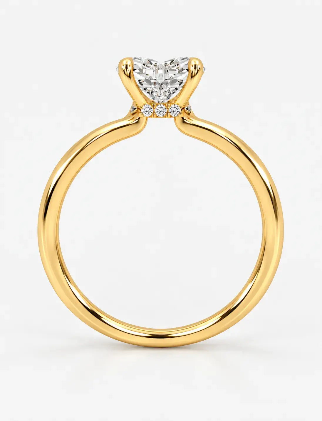 IGI Certified Lab Grown Classic Heart-Shaped Diamond Solitaire Engagement Ring in Gold & Platinum