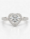 IGI Certified Lab Grown Majestic Heart Infinite Love Halo Pavé Diamond Engagement Ring in Gold & Platinum