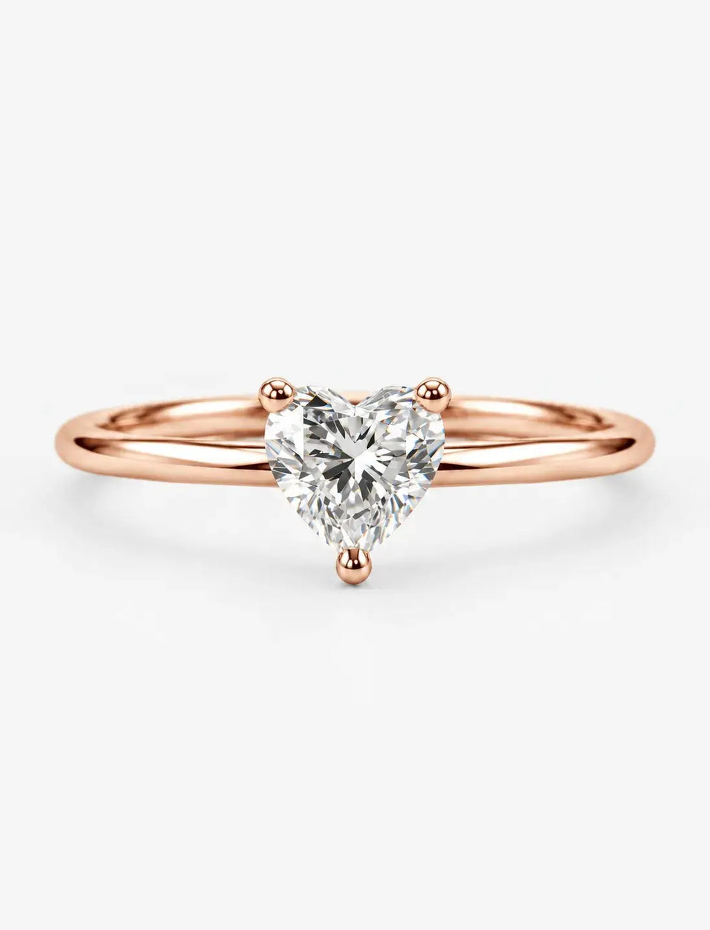 Lab Grown IGI Certified Classic Heart-Shaped Three-Prong Solitaire Engagement Ring in Gold & Platinum