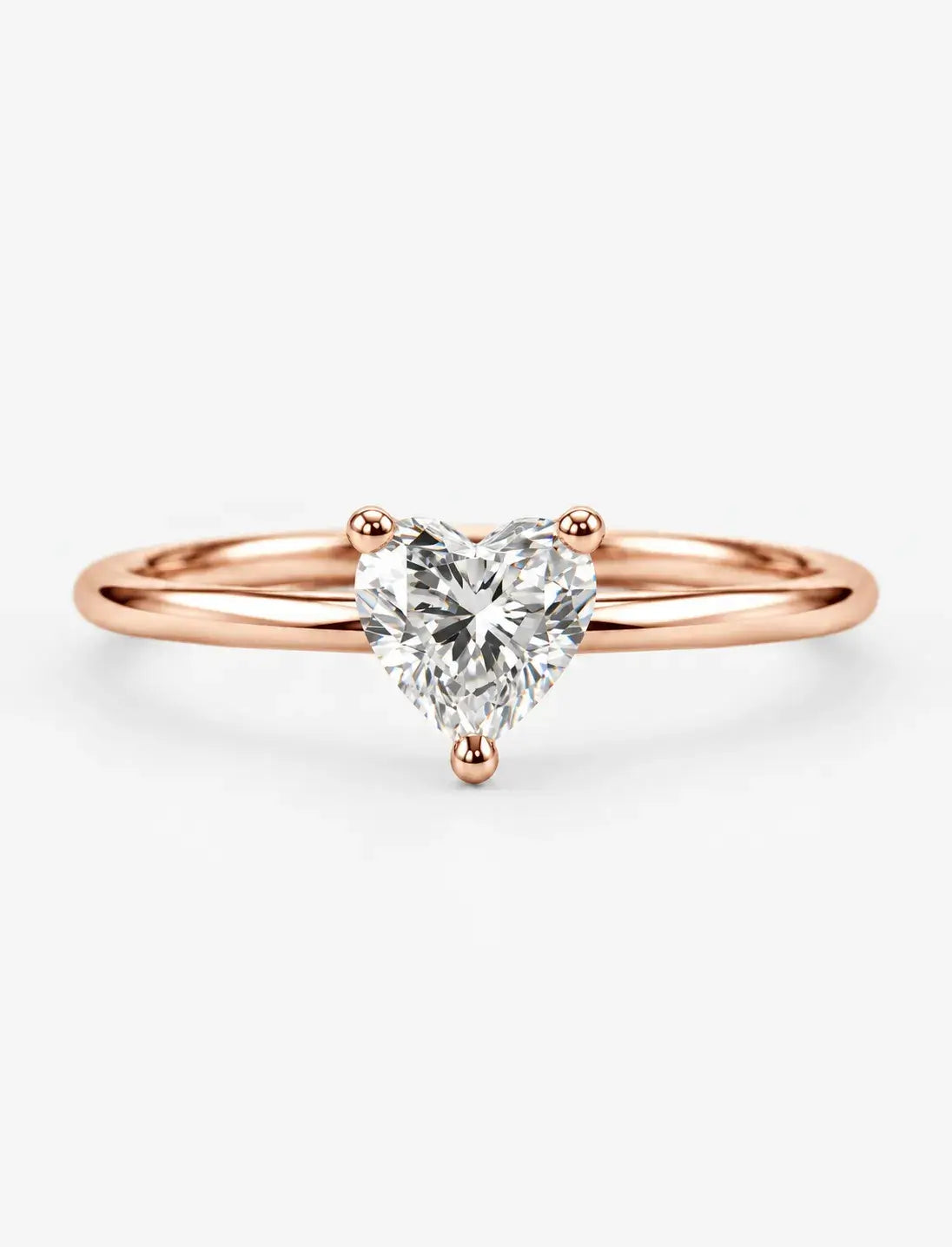 Lab Grown IGI Certified Classic Heart-Shaped Three-Prong Solitaire Engagement Ring in Gold & Platinum