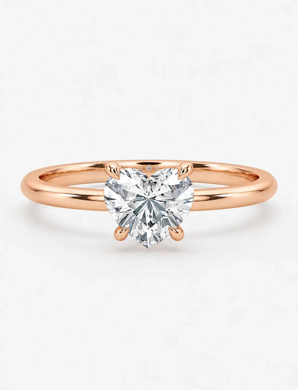 IGI Certified Lab Grown Classic Heart-Shaped Diamond Solitaire Engagement Ring in Gold & Platinum