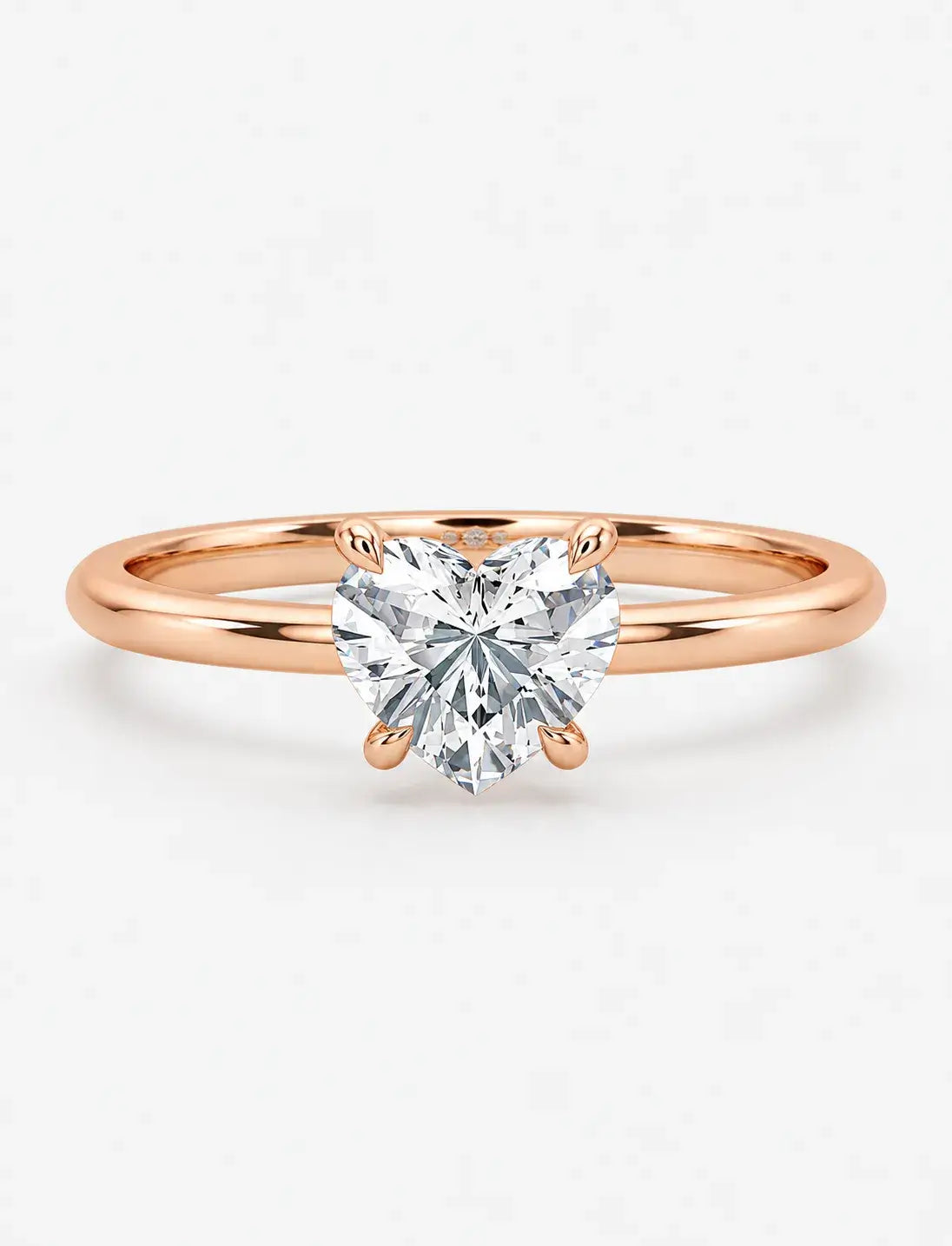IGI Certified Lab Grown Classic Heart-Shaped Diamond Solitaire Engagement Ring in Gold & Platinum