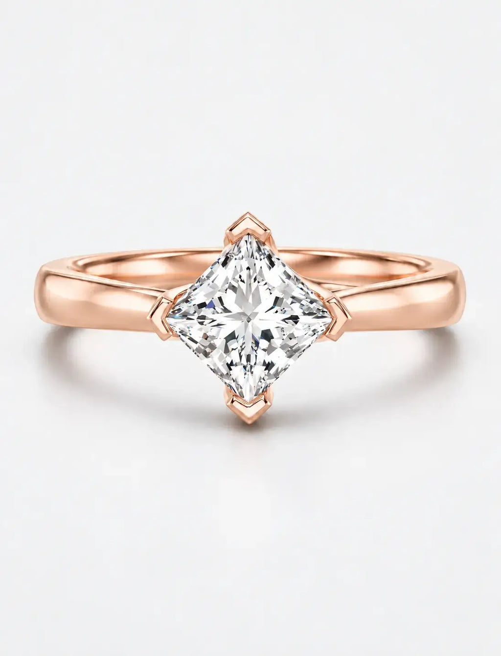 Lab-Grown IGI-Certified Seraphina Princess-Cut Solitaire Bypass Engagement Ring in Gold & Platinum