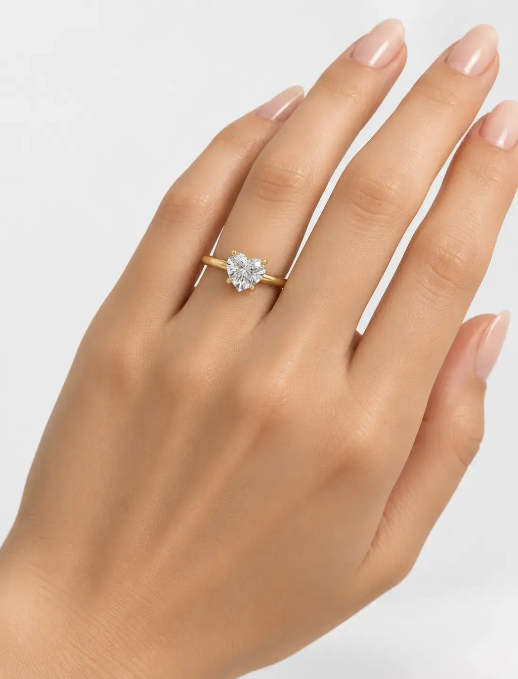 IGI Certified Lab Grown Classic Heart-Shaped Diamond Solitaire Engagement Ring in Gold & Platinum