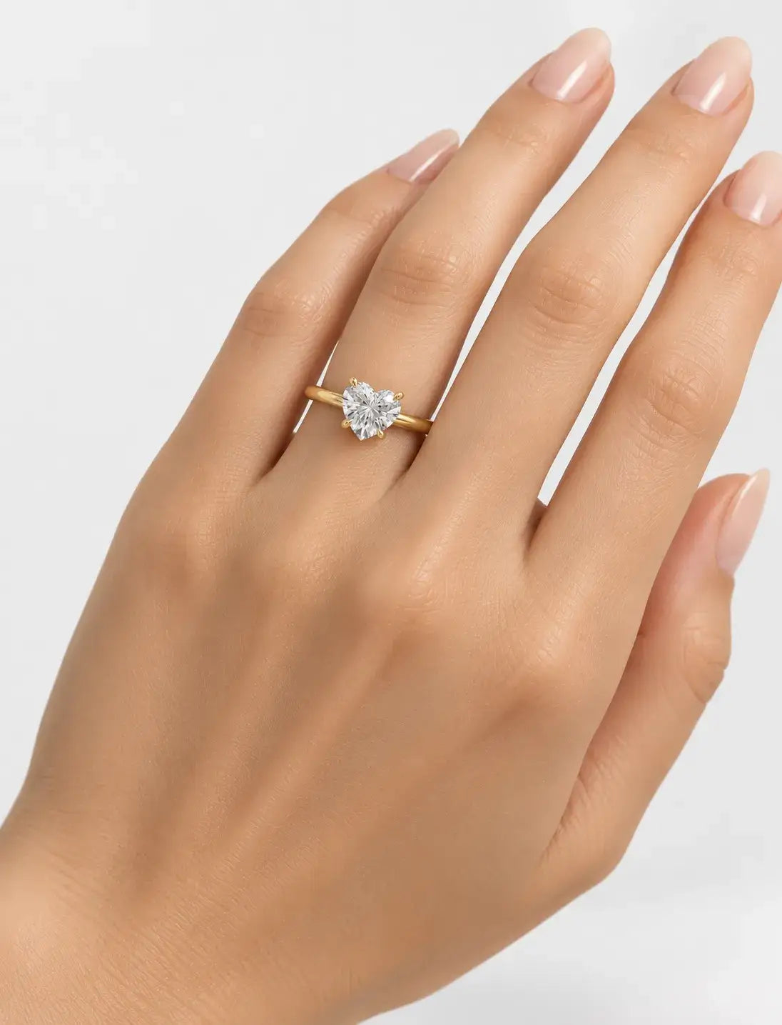 IGI Certified Lab Grown Classic Heart-Shaped Diamond Solitaire Engagement Ring in Gold & Platinum