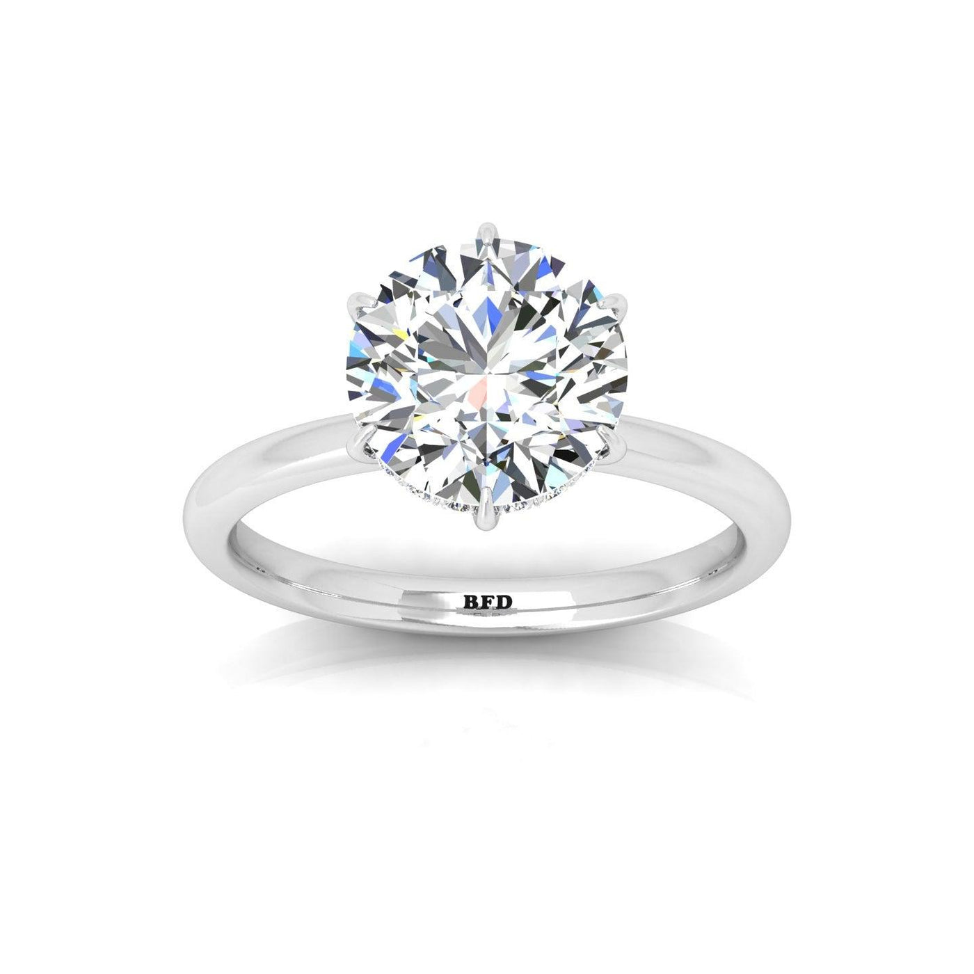 IGI Certified F/VS 6.00 Carat Lab Grown Round Diamond Hidden Halo Engagement Ring - 950 Platinum