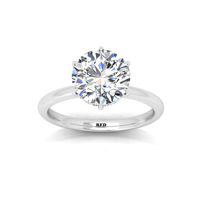 IGI Certified F/VS 6.00 Carat Lab Grown Round Diamond Hidden Halo Engagement Ring - 950 Platinum