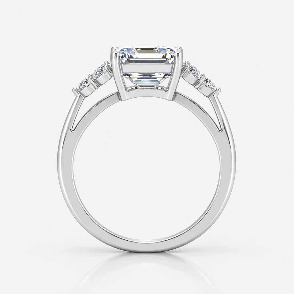 IGI Certified Lab Grown Rosa Vintage Asscher Cut Diamond Engagement Ring in Gold & Platinum – 1–4Ct
