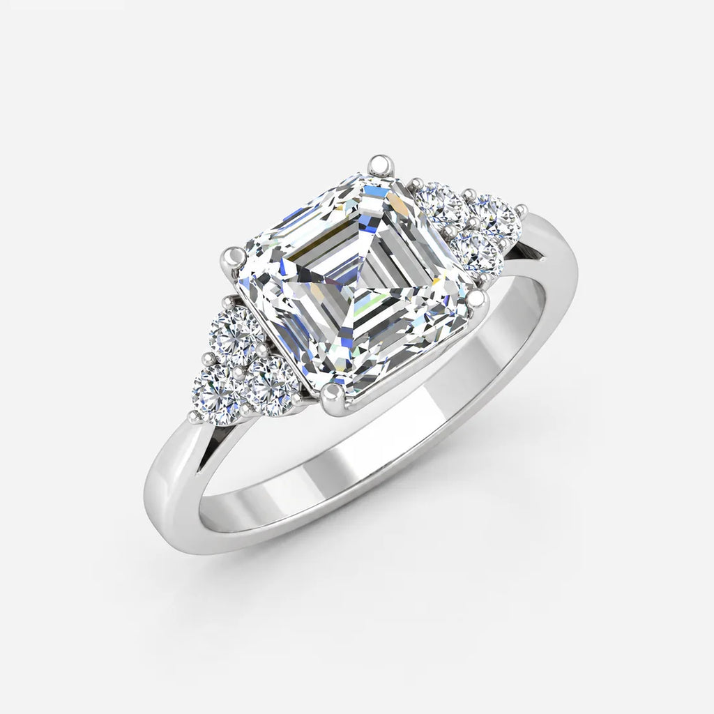 IGI Certified Lab Grown Rosa Vintage Asscher Cut Diamond Engagement Ring in Gold & Platinum – 1–4Ct