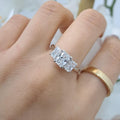 Great Deal..! F/VS 2.00 Ct Radiant Diamond Trilogy Engagement Ring In 18k Gold