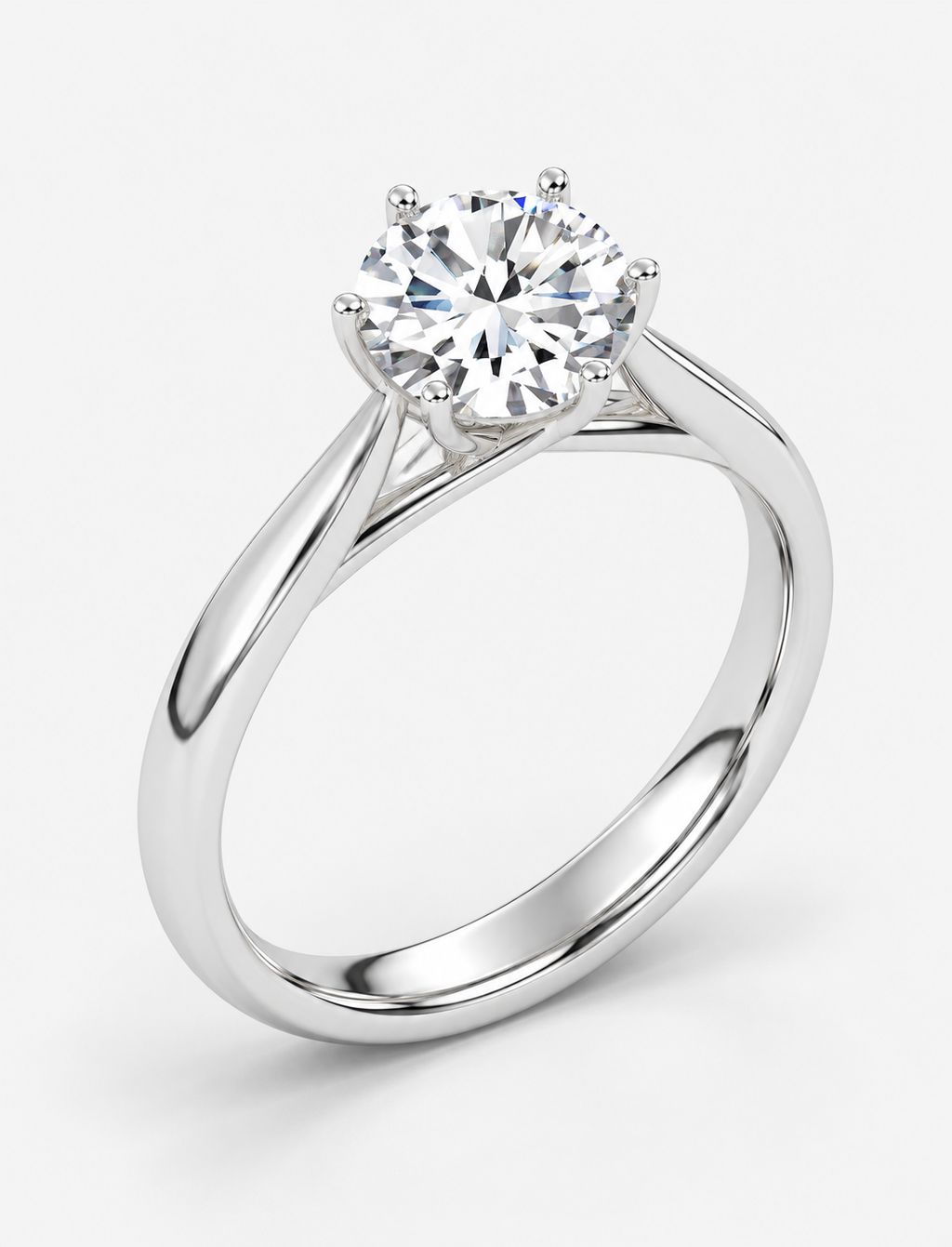 Round Diamond Engagement Ring Platinum Labgrown 2 Ct Solitaire