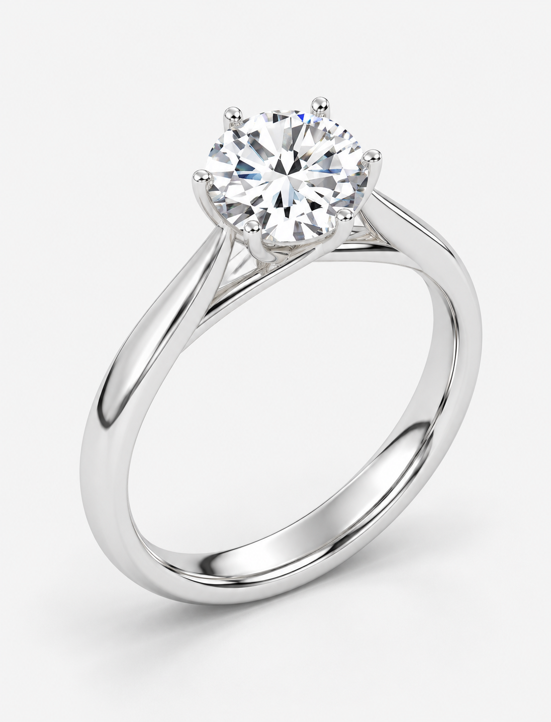 Round Diamond Engagement Ring Platinum Labgrown 2 Ct Solitaire