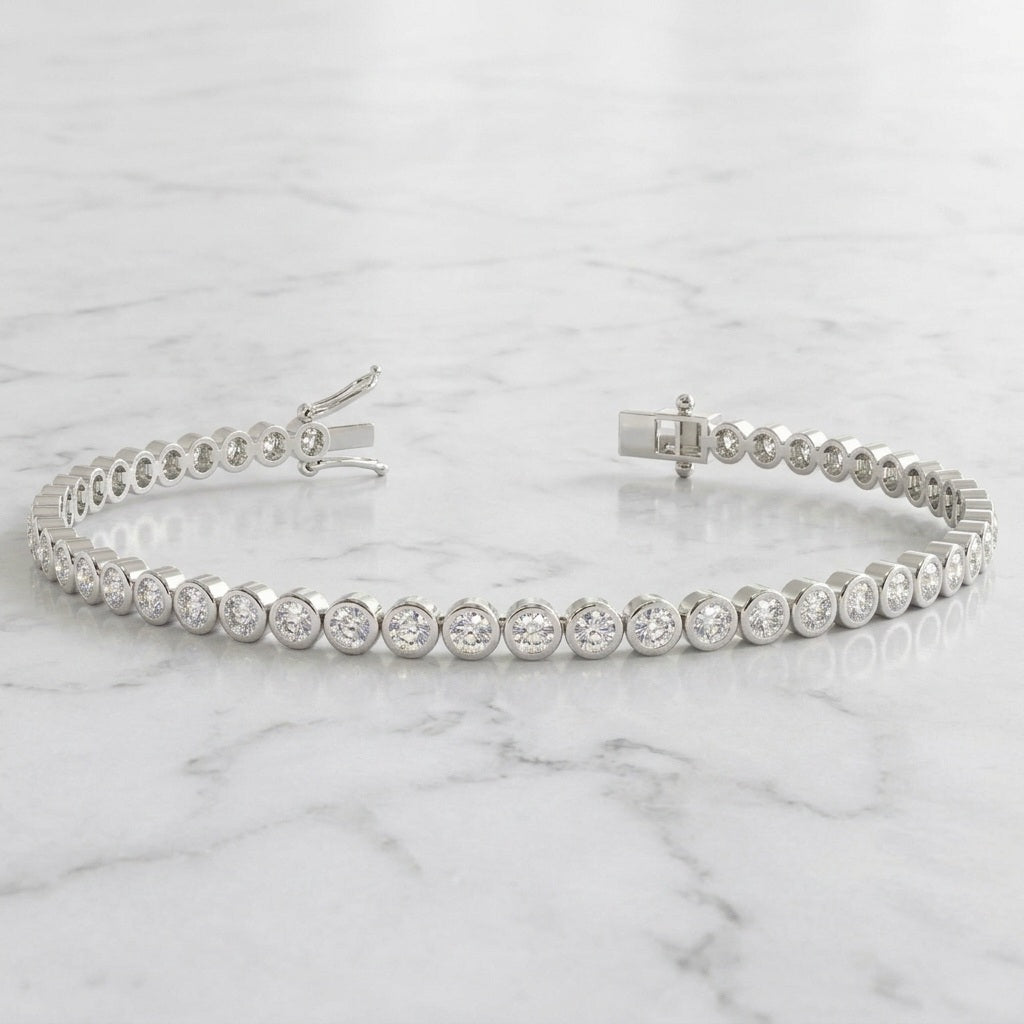 2.50ct Round Diamond Tennis Bracelet - 18k White Gold