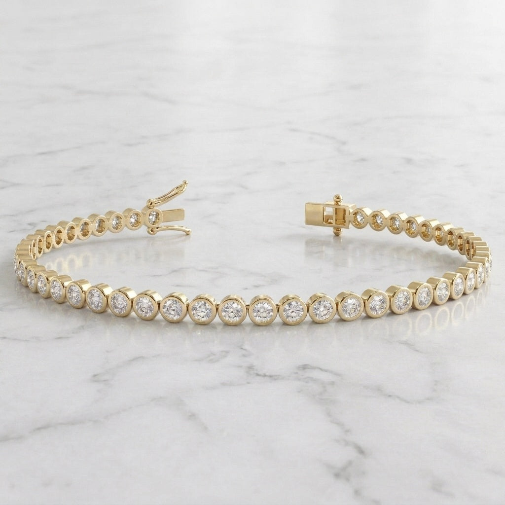 2.50ct Round Diamond Tennis Bracelet - 18k Yellow Gold