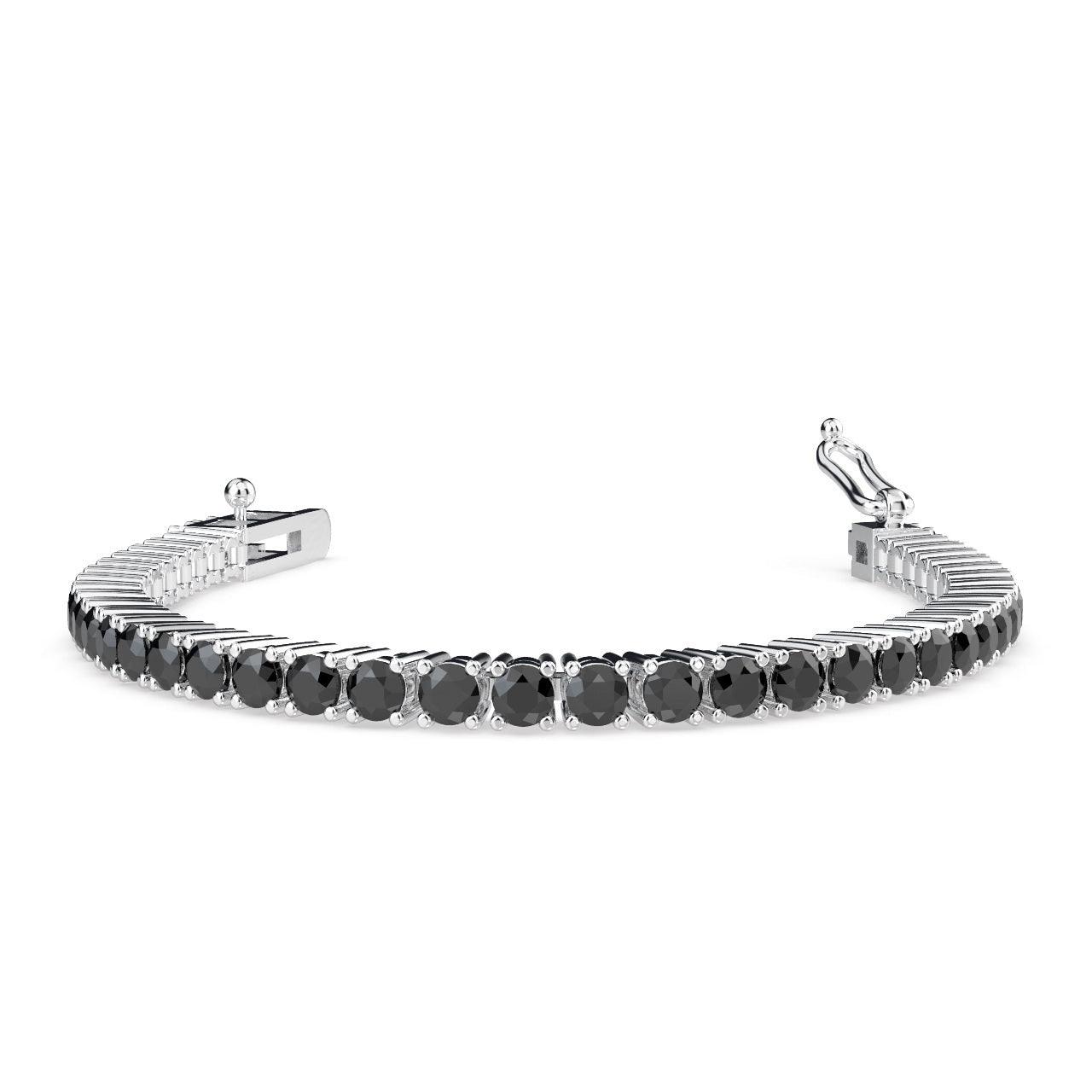 13.00ct Black Diamond Tennis Bracelet in White Gold