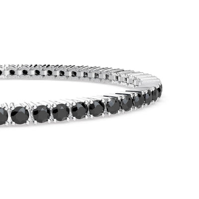 13.00ct Black Diamond Tennis Bracelet in White Gold