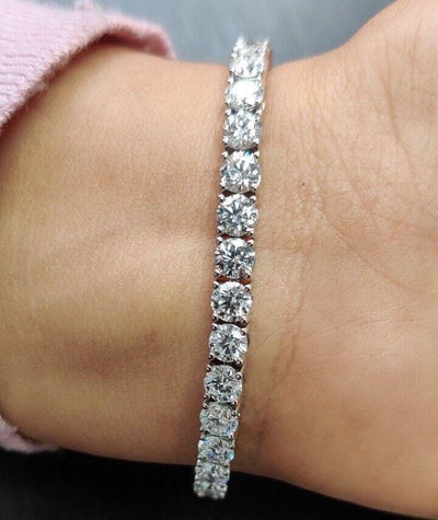 Top Most Quality D/VVS 5.00Ct Natural Round Diamond Tennis Bracelet Crafted in Platinum