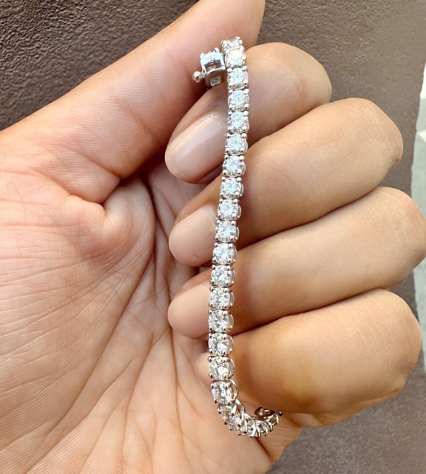 Ready To Ship 8.50Ct Lab Grown Diamond Tennis Bracelet Rose Gold UK Hallmarked