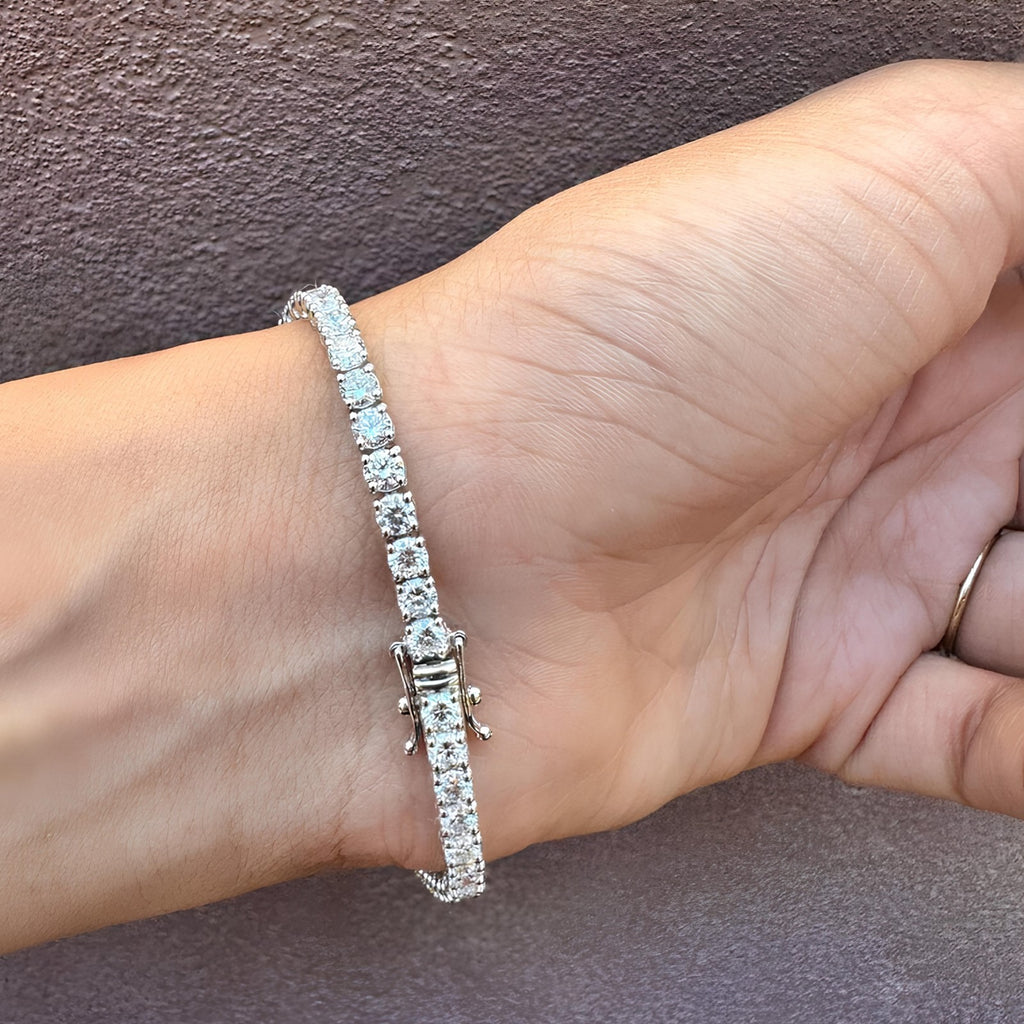 Ready To Ship 8.50Ct Lab Grown Diamond Tennis Bracelet Rose Gold UK Hallmarked