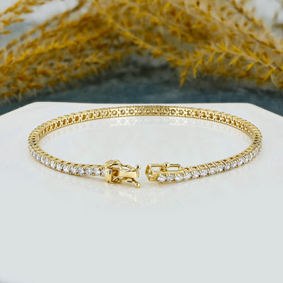 Top Quality D/VVS Round Diamond Tennis Bracelet Crafted in Gold 5.00Ct