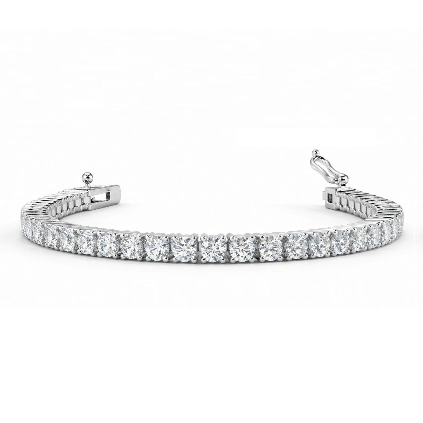 6.00CT D/VVS Round Lab Grown Diamond Tennis Bracelet in Platinum