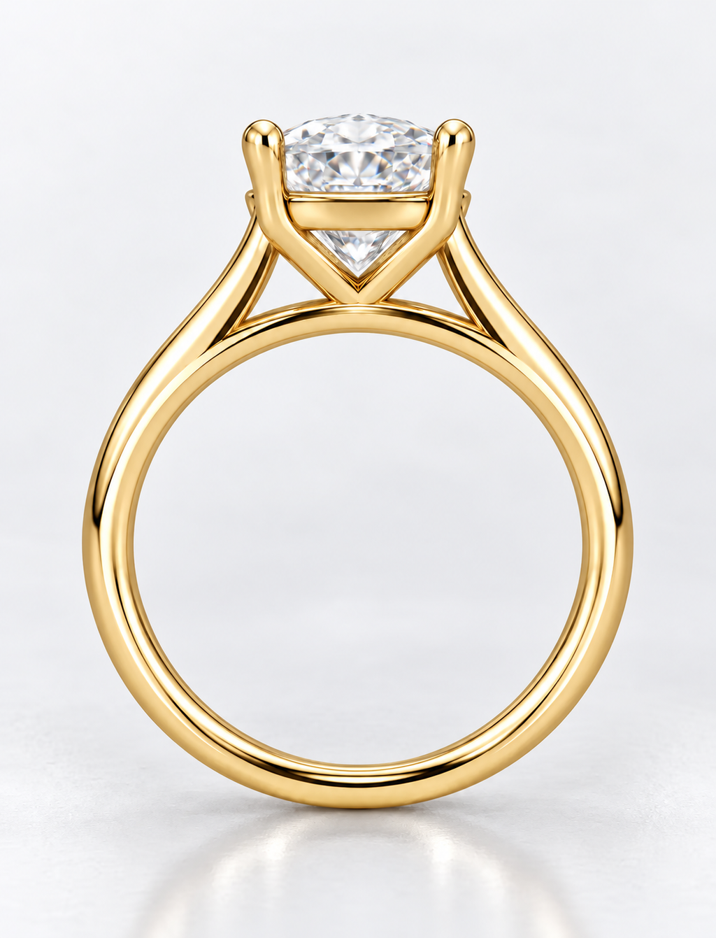 Oval Diamond Solitaire Engagement Ring IGI Lab Grown in 18K Yellow Gold 3.05 Ct