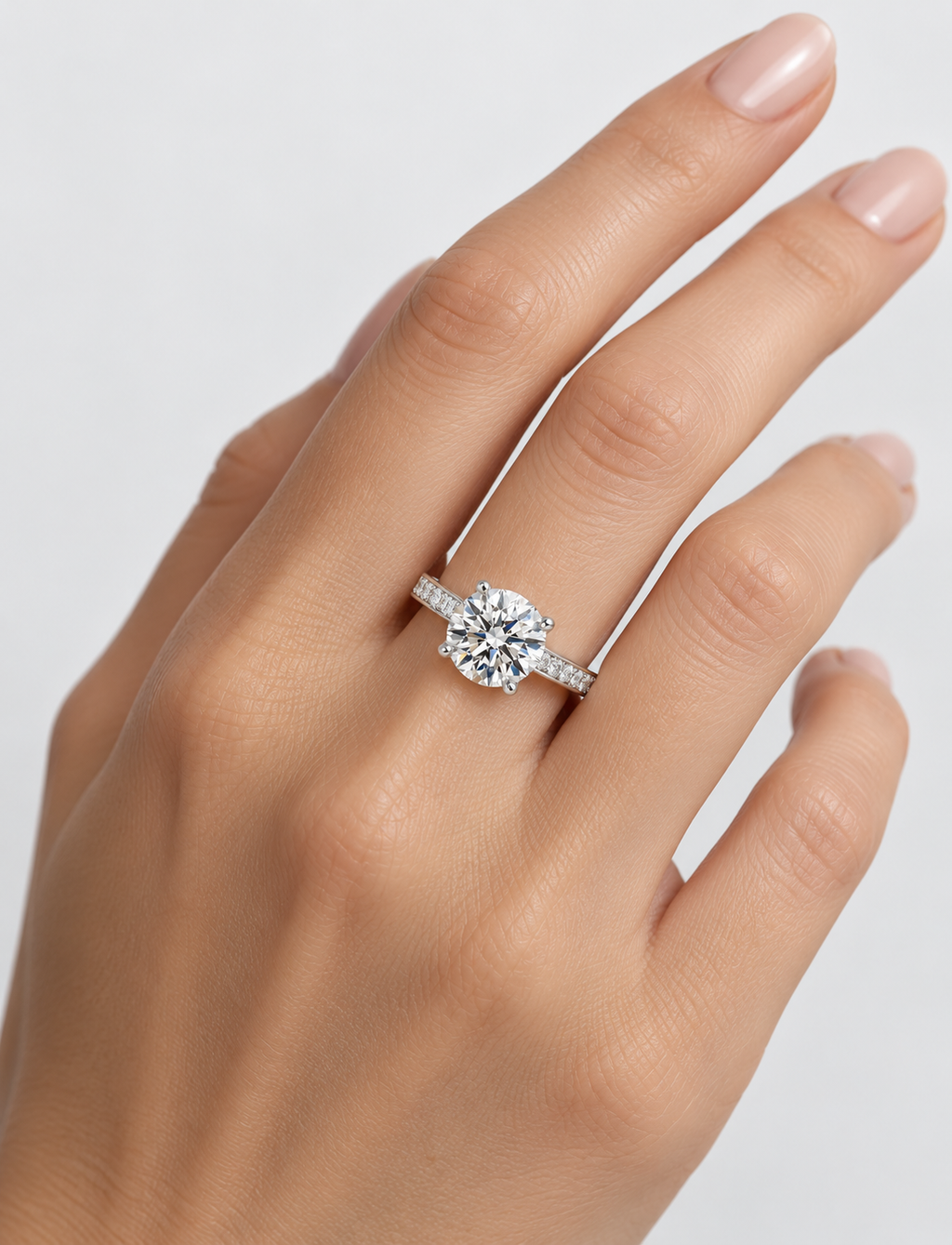 5.15CT Lab Grown Solitaire Round Diamond Engagement Ring Platinum