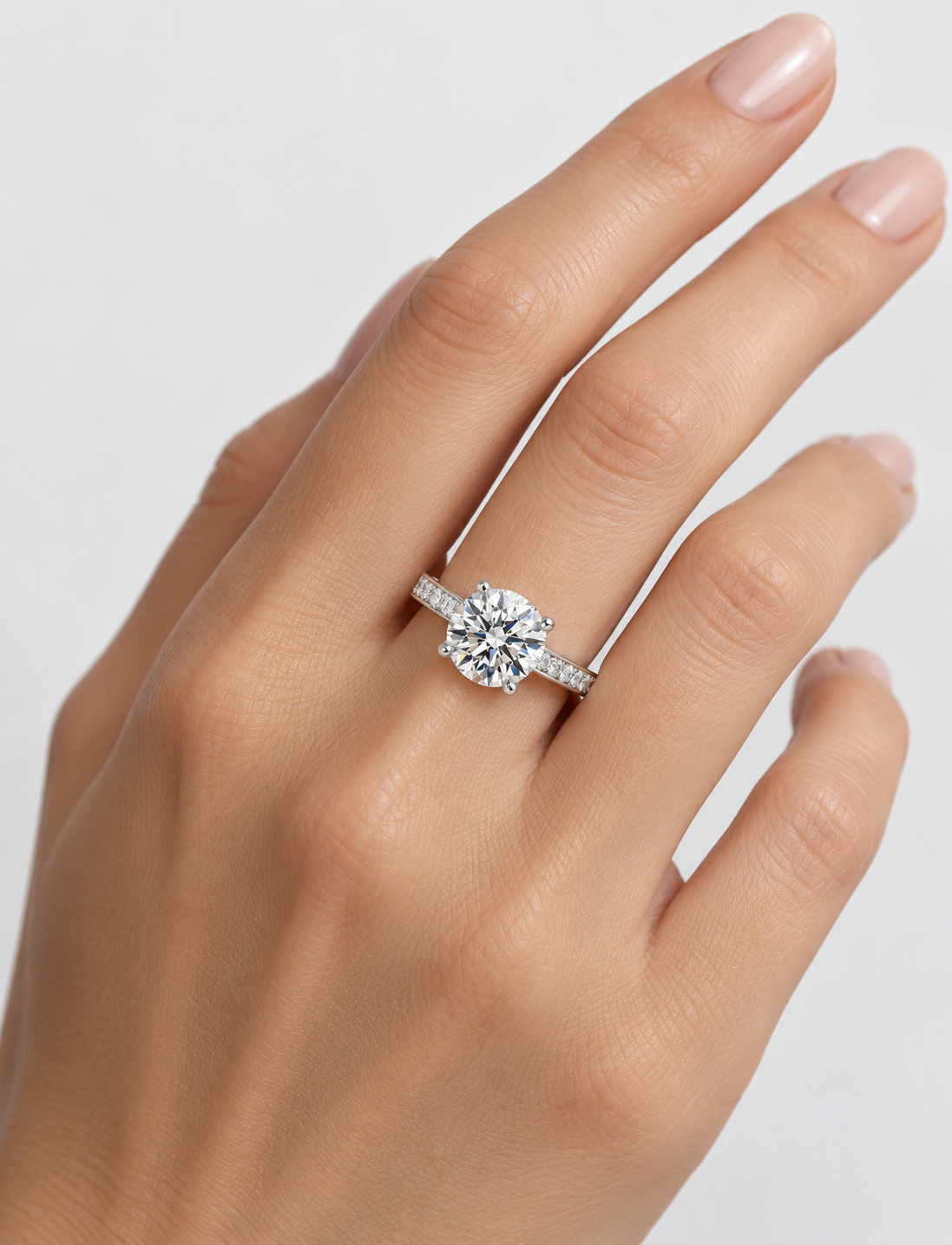 5.15CT Lab Grown Solitaire Round Diamond Engagement Ring Platinum