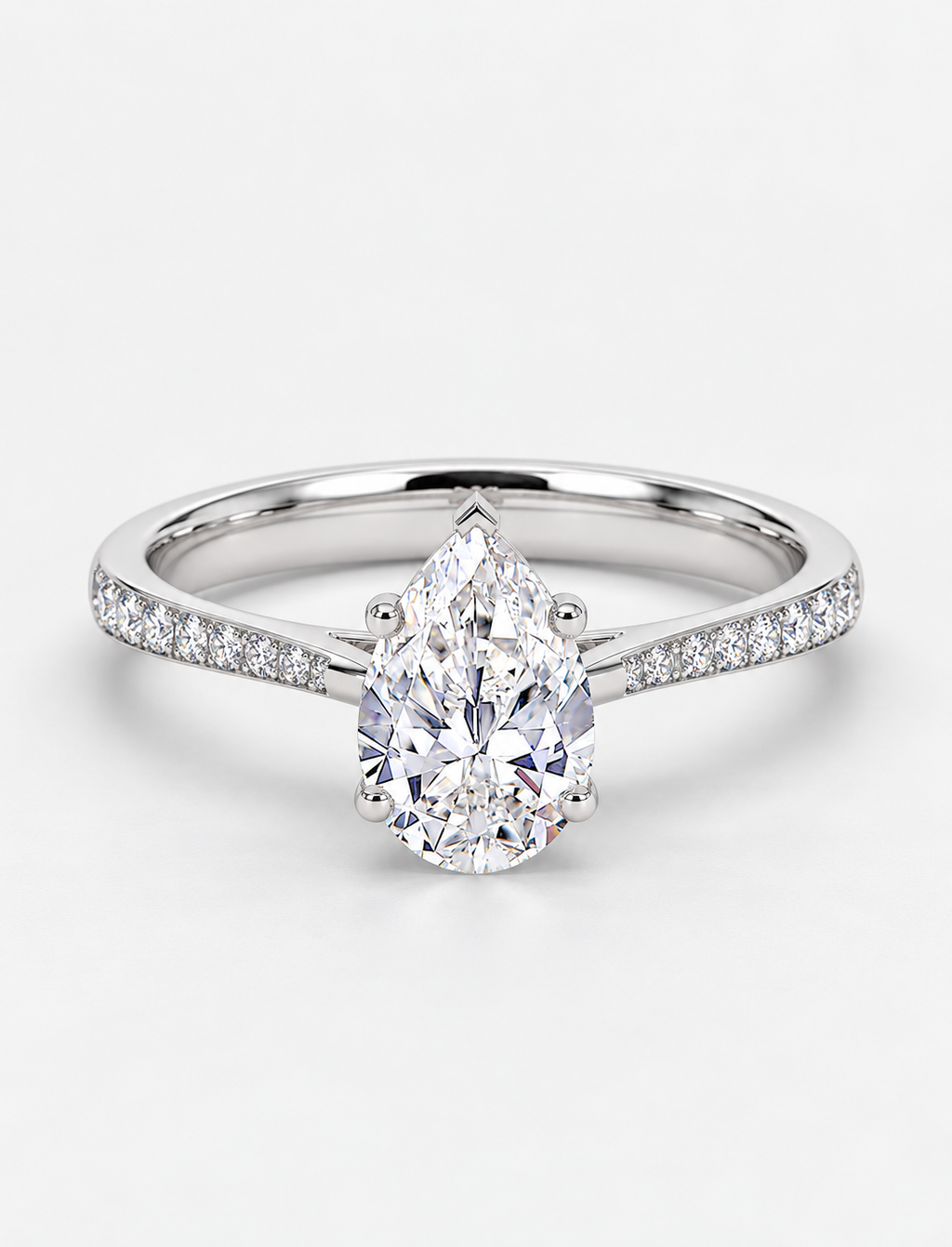 Pear Diamond Engagement Ring Platinum Labgrown 2.10 Ct Solitaire