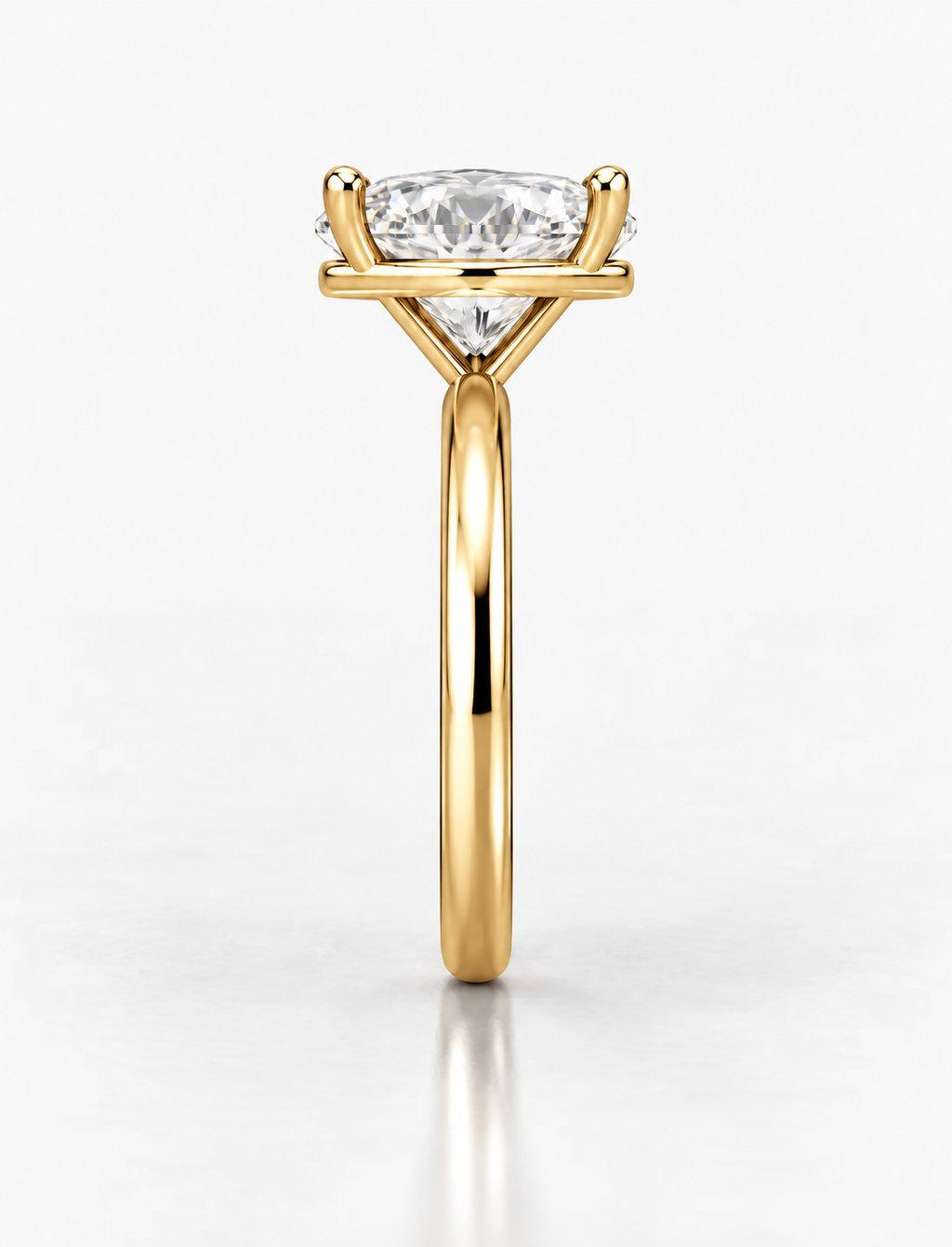 Oval Diamond Solitaire Engagement Ring IGI Lab Grown in 18K Yellow Gold
