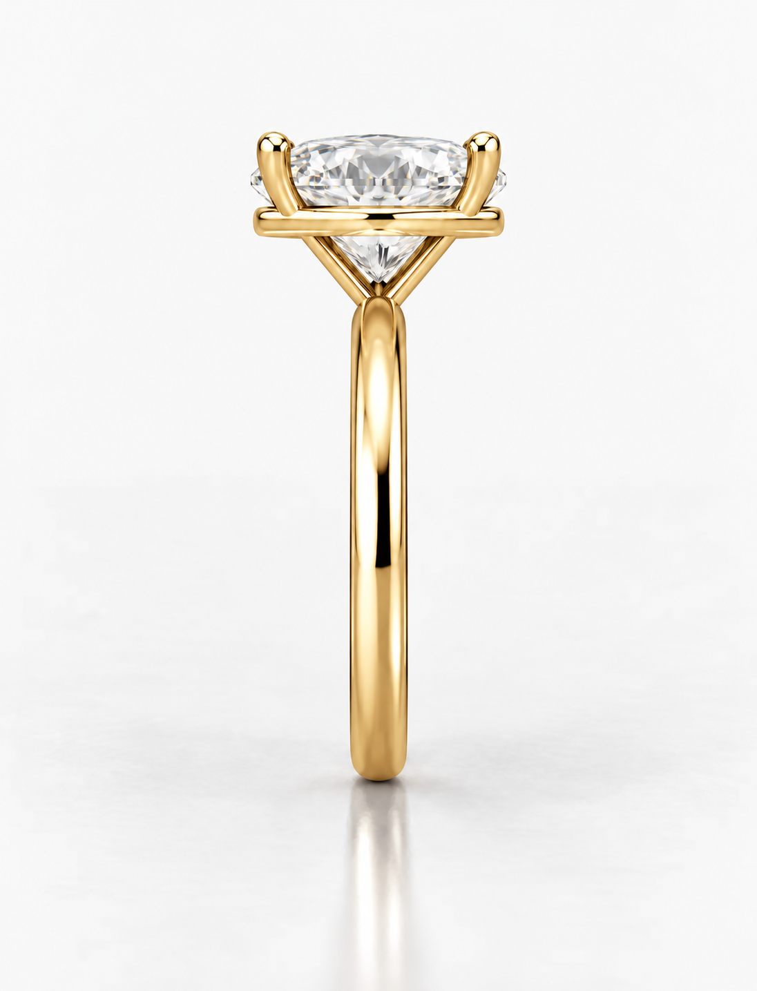 Oval Diamond Solitaire Engagement Ring IGI Lab Grown in 18K Yellow Gold