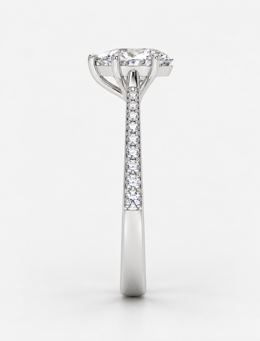 Pear Diamond Engagement Ring Platinum Labgrown 2.10 Ct Solitaire