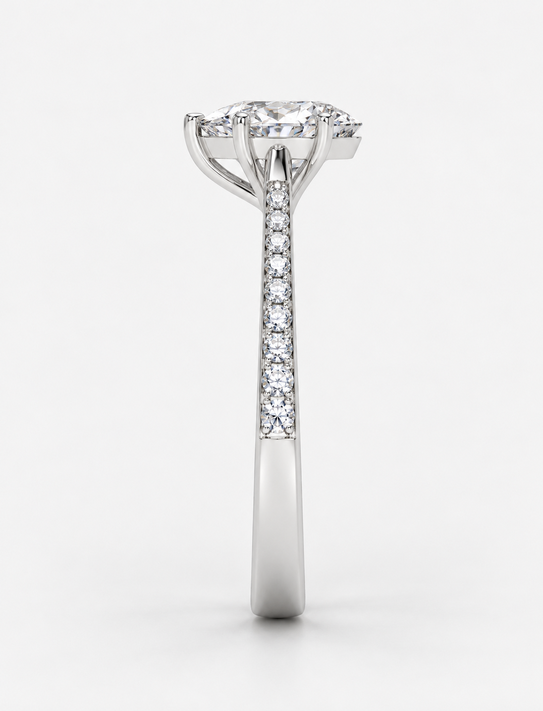 Pear Diamond Engagement Ring Platinum Labgrown 2.10 Ct Solitaire