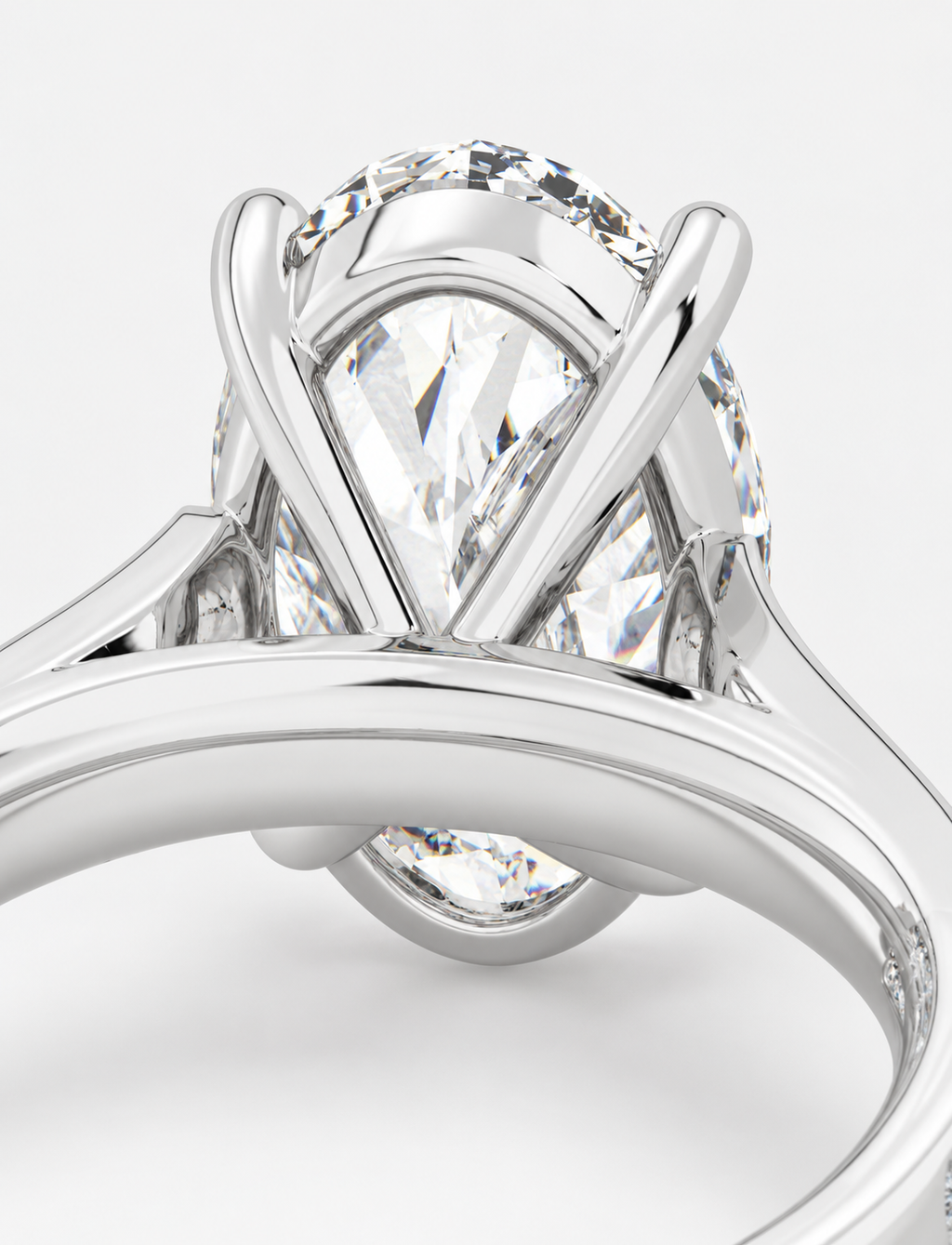 Oval Diamond Engagement Ring Platinum Labgrown 2.30 Ct Solitaire