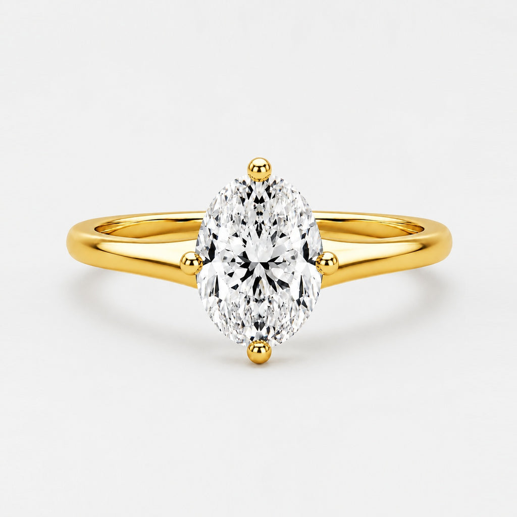IGI Certified Oval Lab Grown Diamond Solitaire Ring