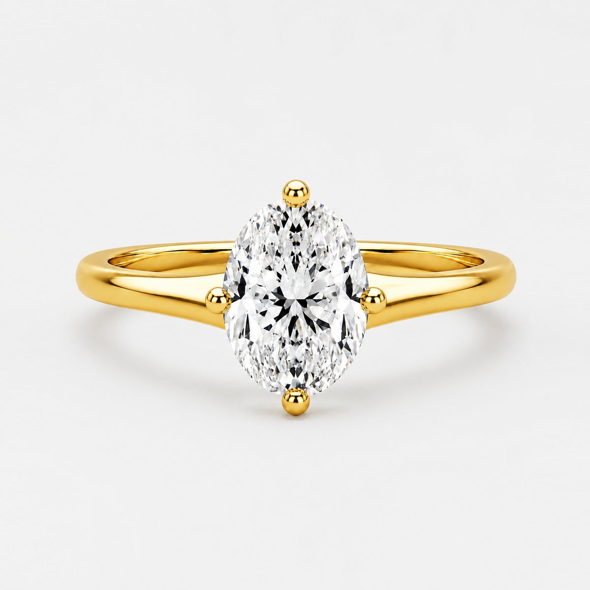 IGI Certified Oval Lab Grown Diamond Solitaire Ring