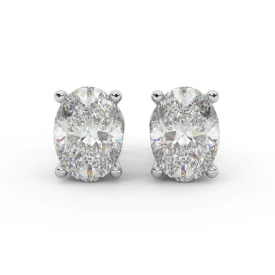 Special Gift ! 1.10Ct D/VS Oval Cut Diamond Stud Earrings In 18K White Gold