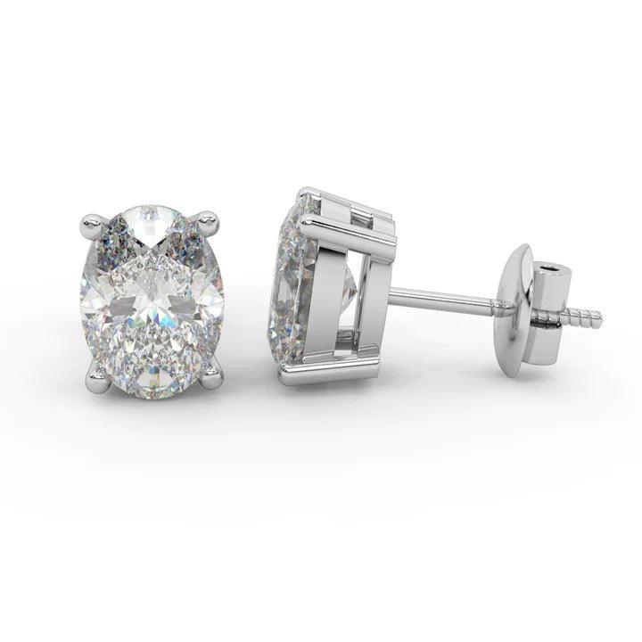 Special Gift ! 1.10Ct D/VS Oval Cut Diamond Stud Earrings In 18K White Gold