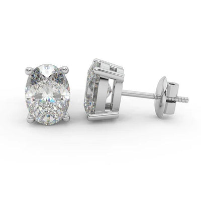 Special Gift ! 1.10Ct D/VS Oval Cut Diamond Stud Earrings In 18K White Gold