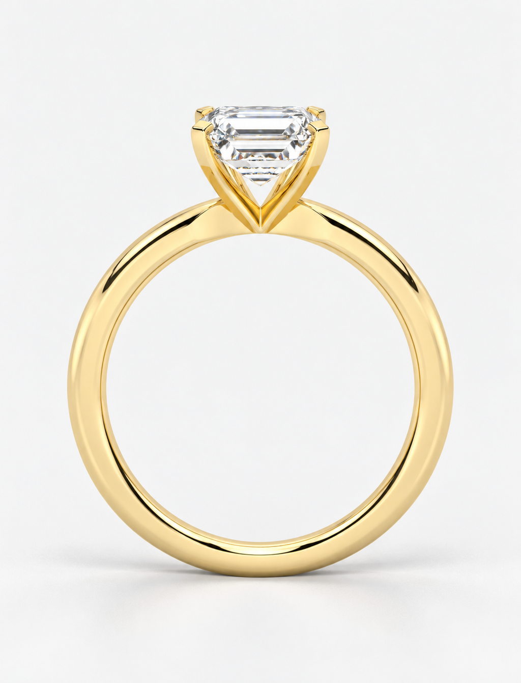 Emerald Diamond Engagement Ring 18k Yellow Gold Labgrown 3 Ct Solitaire