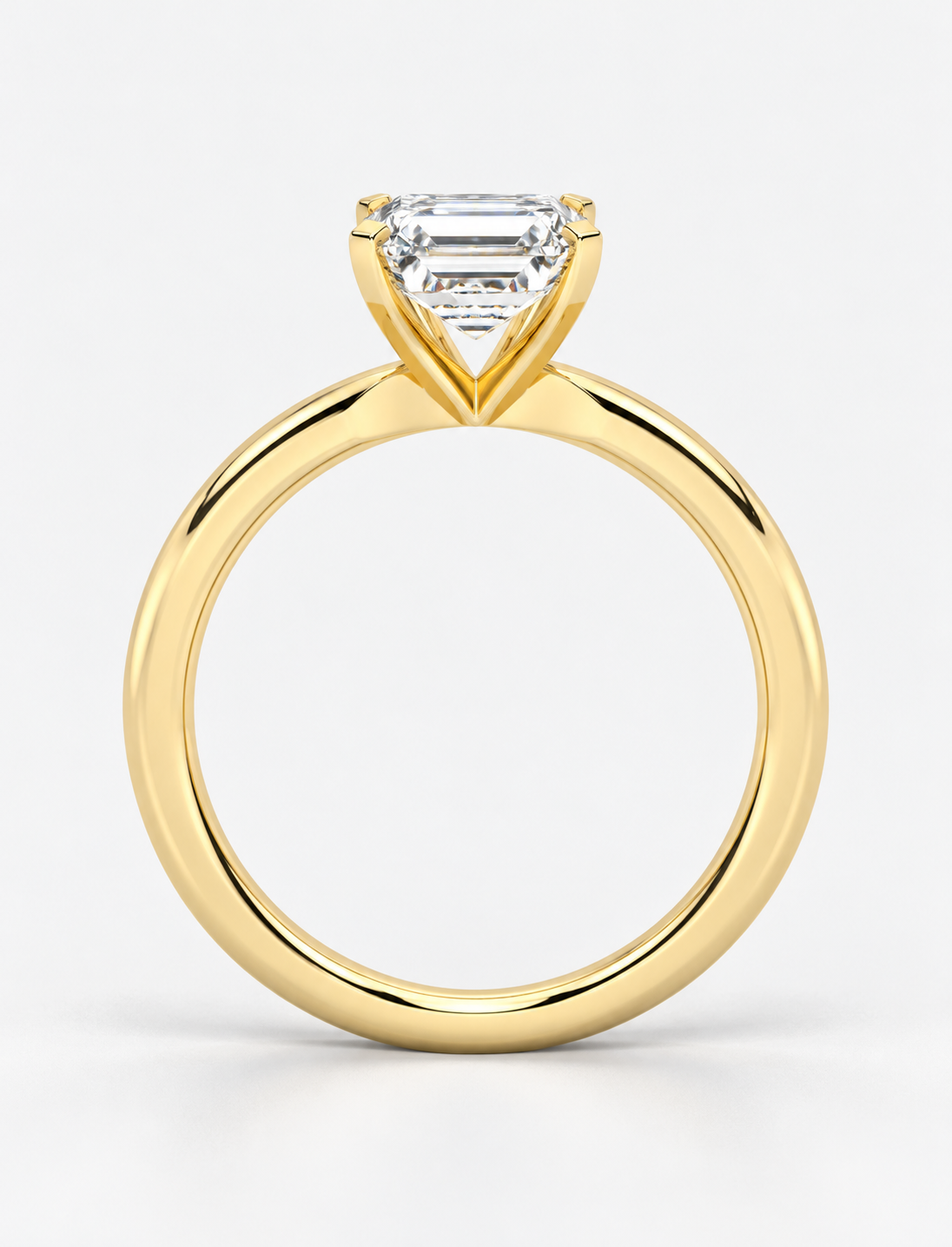 Emerald Diamond Engagement Ring 18k Yellow Gold Labgrown 3 Ct Solitaire