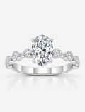 Oval-Cut Diamond Engagement Ring with Floating Shared-Prong Bubble Band in Platinum & Gold