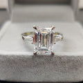 Clearance Sale ! IGI Certified Emerald & Side Lab Diamond Trilogy Ring Platinum 5.50ct