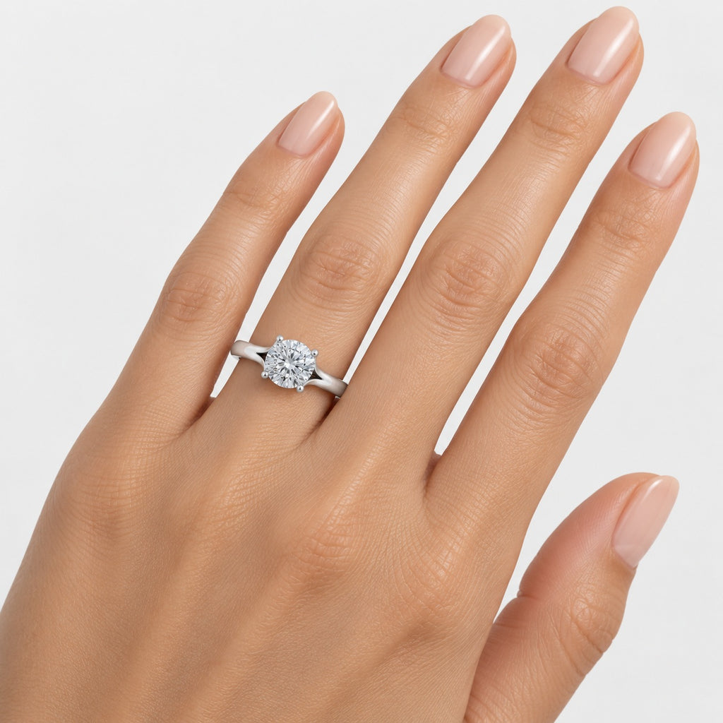 IGI Certified 2.00 Carat E/VS Round Solitaire Claw Set Engagement Ring in Gold & Platinum